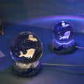 New 3D Art Crystal Ball Night Lamp K9 Color Changing Ocean Animal Crystal Ball Lamp with Resin Base LED Crystal Ball Night Light