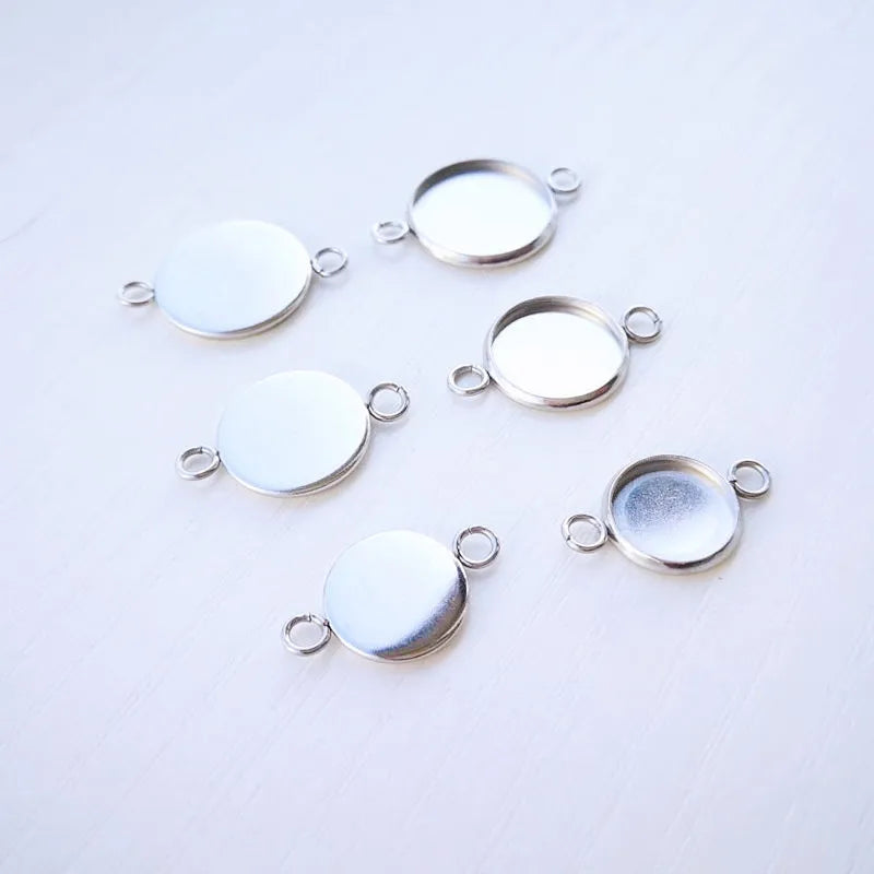 Cross-border Supplier of 316 Stainless Steel 6-30mm Stone Bottom Drag Bracelet Necklace Accessories DIY