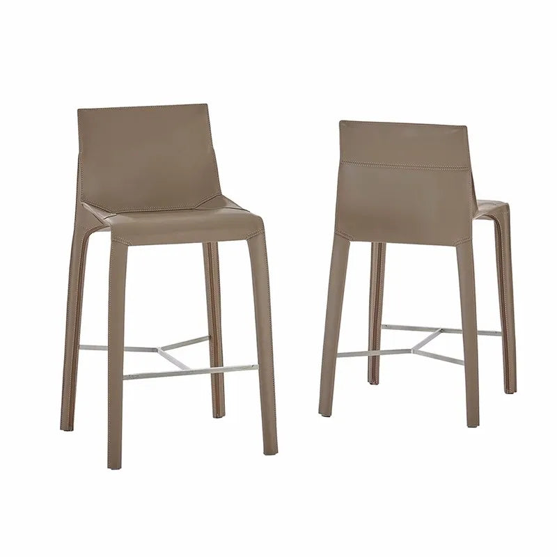 BILIDO High End Luxury Whole Saddle Leather Counter Bar Chair for Hotel Club Cafe Bistro