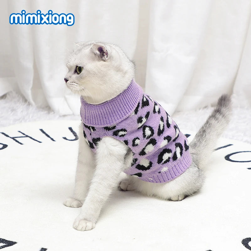 Mimixiong Wholesale Cheap Pet Apparels Luxury Cat Dog Costumes Knitted Dot Pet Sweater Clothing