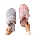 Women's Winter Autumn Anti-Slip Fur Fluffy Plush Closed Toe Cute Animal Print Warm Indoor Sleep for