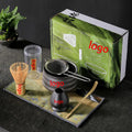 Custom Logo 7Pcs Gift Packaging Whisk Premium Ceremonial Making Tool Whisk Holder Black Bowl Spout Scoop Sifter Matcha Tea Set