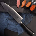 High-End 8 Inch VG10 Damascus Steel Chef Knife with Micarta Handle Luxurious Kitchen Cooking Tool