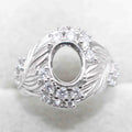 Sterling Silver 7*9mm Semi Mount Ring Frame Empty Blank Support Claw Setting S925 Base Holder Without Center Stone for DIY Inlay