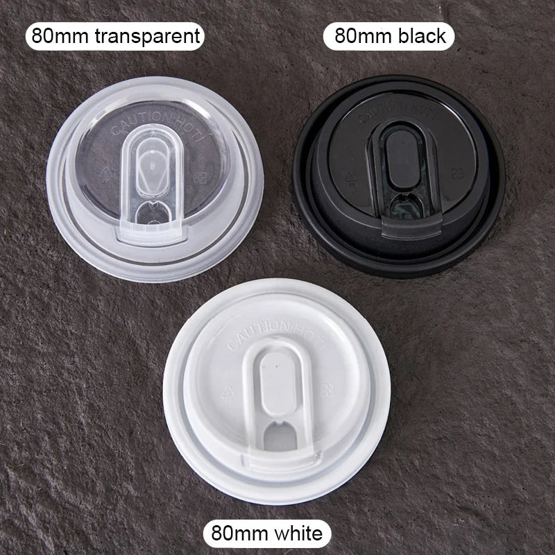80mm Injection Lid Multifunction Cover Disposable Lids Leak Proof Food Grade PP Material for 8oz Paper Cups