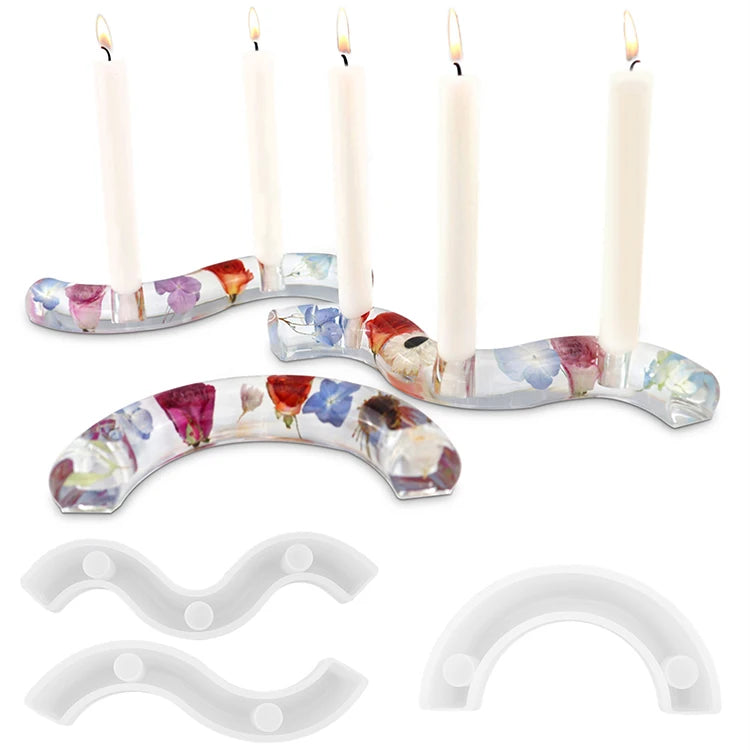 YS Base Candle Making Mould DIY Wavy S-Shape Candlestick Mold Coffee Table Decor Centerpieces or Dining Room Plaster Table Tools