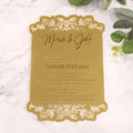 2026 New Design Gold Mirror Acrylic Menu Cards Black and With White Ink Printing Luxury Handmade Wedding Acrylic Invitations