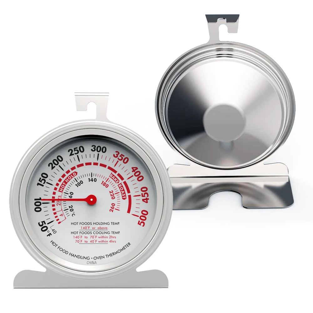 Easy-Read Stainless Steel Instant Read Kitchen Oven Thermometer for Home Cooking Durable Metal Material