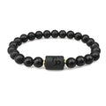 12 Zodiac Signs Black Obsidian Beaded Bracelet Fashionable Jewelry for Women Men-for Virgo Libra Other Sign Celebrations Gift