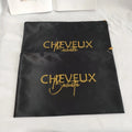 Silk Satin Hair Bag Print 25x38cm Zipper Closure Black Screen Printing Accept for Hair Packaging 3-4 Bundle Hair Custom Logo