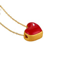 HD0254 Gold Plated Paint Enamel Dripping Love Heart With Leather Rope Accessories Double Side Small Love Necklace Pendant