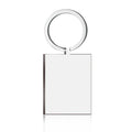 Customized Logo Key Chain Engraved Mirror Polished Stainless Steel Square Bar Keychains