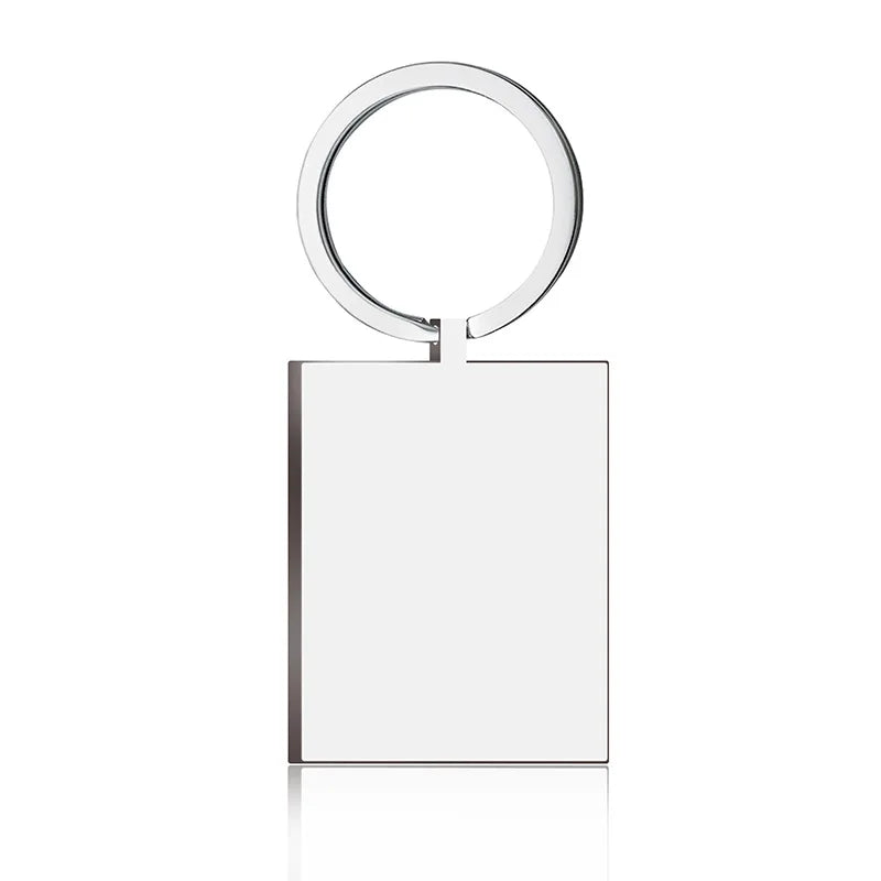 Customized Logo Key Chain Engraved Mirror Polished Stainless Steel Square Bar Keychains