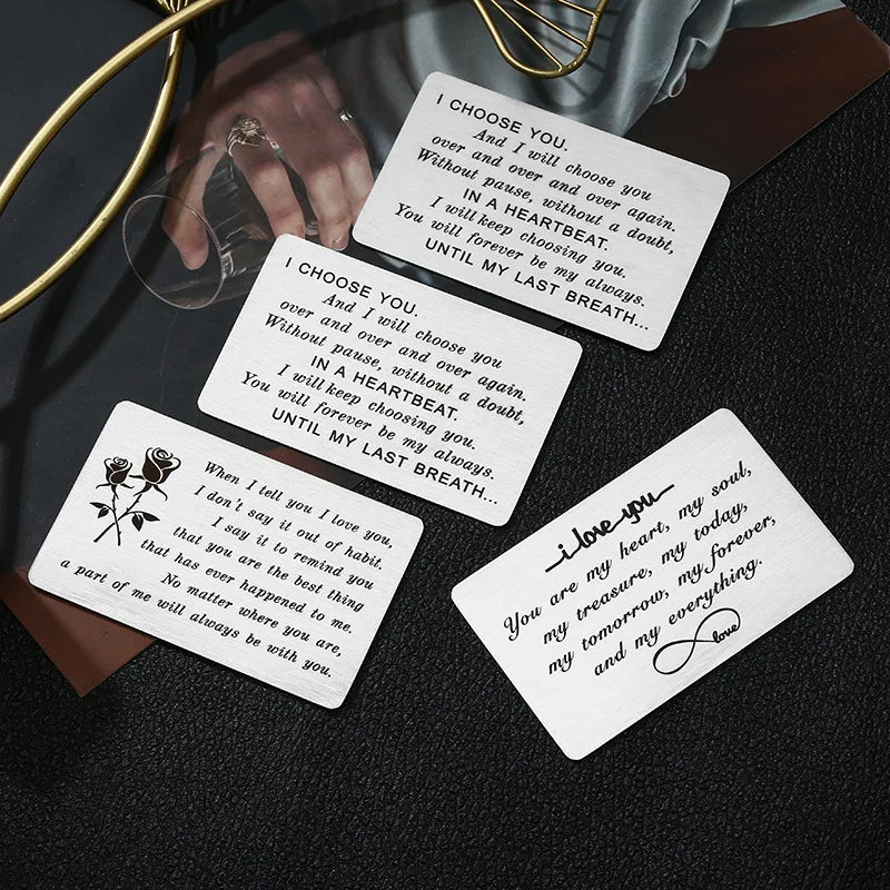 Fathers Day Wallet Insert Card Birthday Gifts I Love You with All My Heart Dad Gifts From Daughter Son to Daddy Stepdad