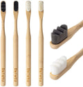 Free Sample Custom Wholesale Bamboo Tooth Brush Charcoal Biodegradable Eco Friendly Black Soft Nano Bristle Bamboo Toothbrush