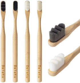 Free Sample Custom Wholesale Bamboo Tooth Brush Charcoal Biodegradable Eco Friendly Black Soft Nano Bristle Bamboo Toothbrush