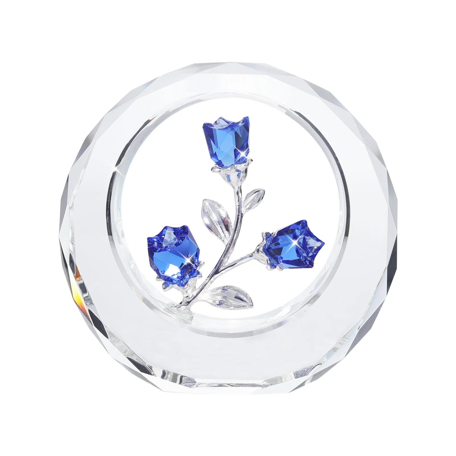 Blue  Rose  Folk Crafts  Wedding Paperweight Crystal Crafts Valentine's Day Souvenir