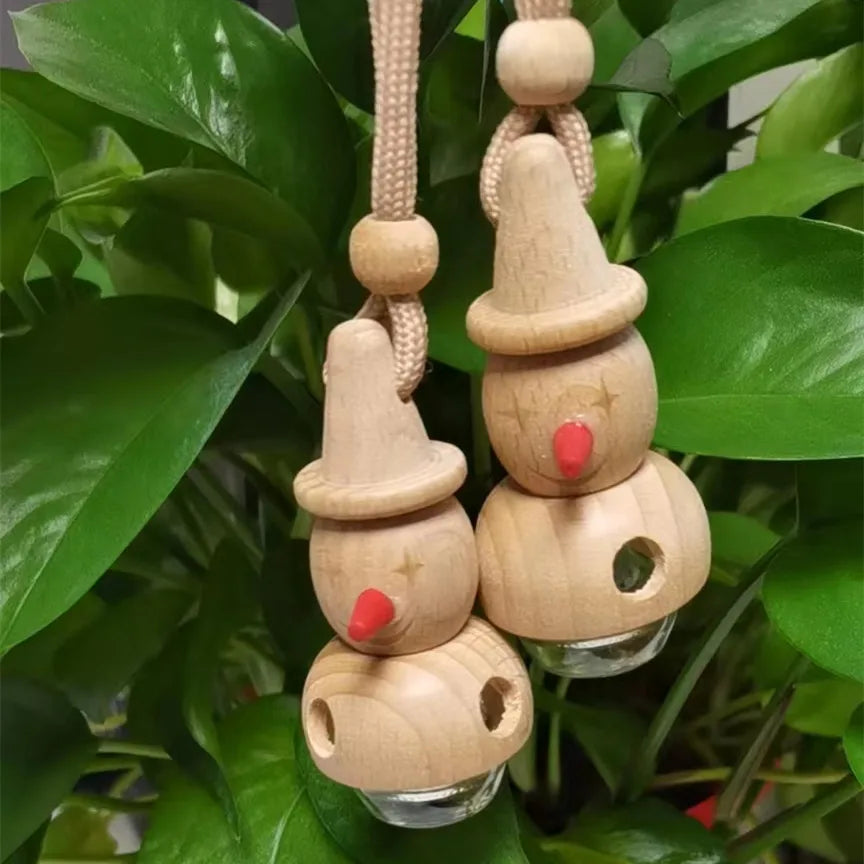 Stock 10ml Wooden Glass Bottle Indoor Air Freshener with Cork Essential Oil Car Hanging Bottle