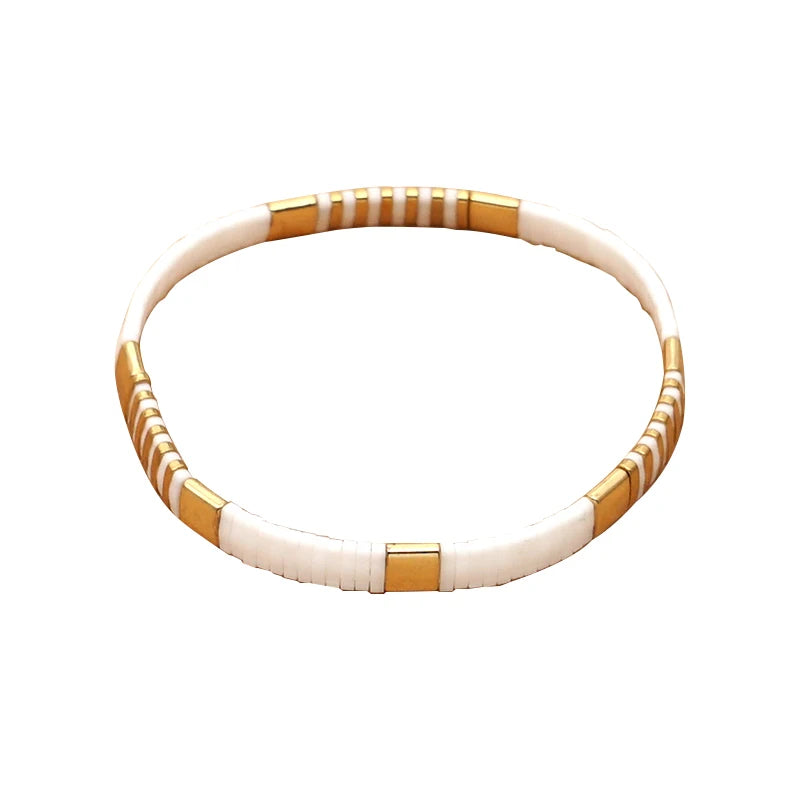 Go2boho Handcrafted Jewelry Bracelet Enamel Tile Beads Beach Bracelet