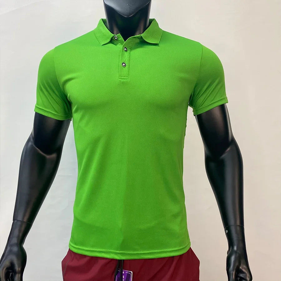 Bulk Production In-stock Cheap Price Mesh Polo Men's t Shirt for Men Multi Color Green Polo Shirts Golf Shirts Custom logo