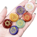 Hot Sale 7-Piece Set of Round Natural Crystal Agate Yoga Spiritual Stones Seven Chakra Healing Stones for Gift
