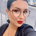 Metal Anti Blue Light Blocking Glasses Frame Women Luxury Designer Retro Eyeglasses Ladies Optical Frame 2024 Trend