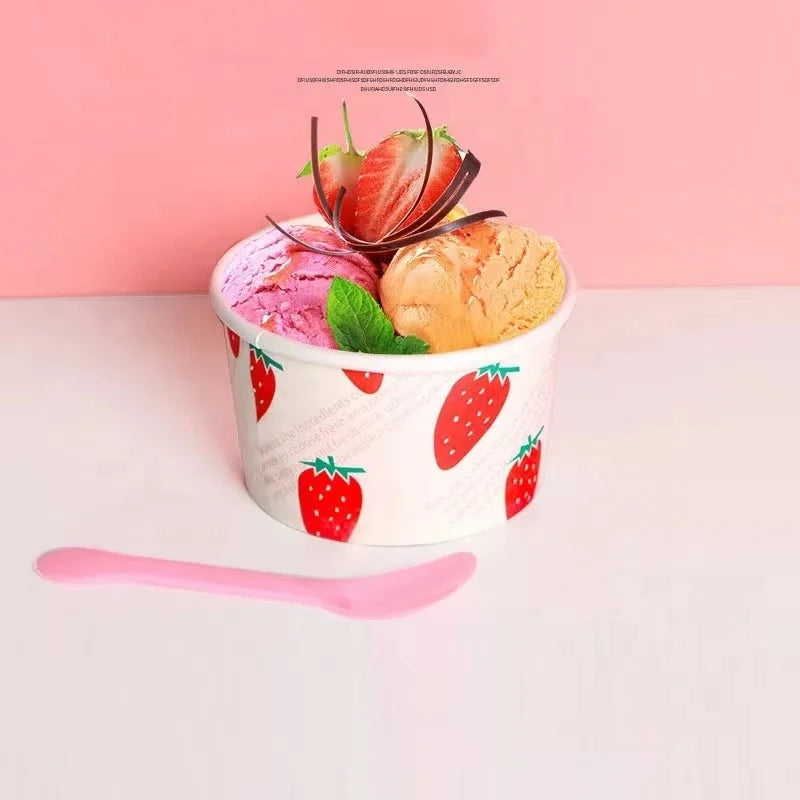 Disposable Paper Bowl Paper Ice Cream Cup Leakproof Kraft Paper Bowl