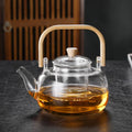 1000Ml Borosilicate Handblown Glass Tea Pot Set Infuser Teapot Wholesale With Bamboo Hanging Handle