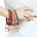Fashion Silicone Wrist Keychain Bracelet Rubber Bangle Round Keyring Car Key Holder