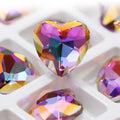 Nail Art Heart 8mm 10mm Pointed Back Shaped Glass Rhinestone Peach Heart Shape Crystals Manicure Decorations