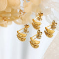 INS Stainless Steel Jewelry Waterproof 18k Gold Plated Earrings Elegant Mini Water Drop Stud Earrings for Women YF3232