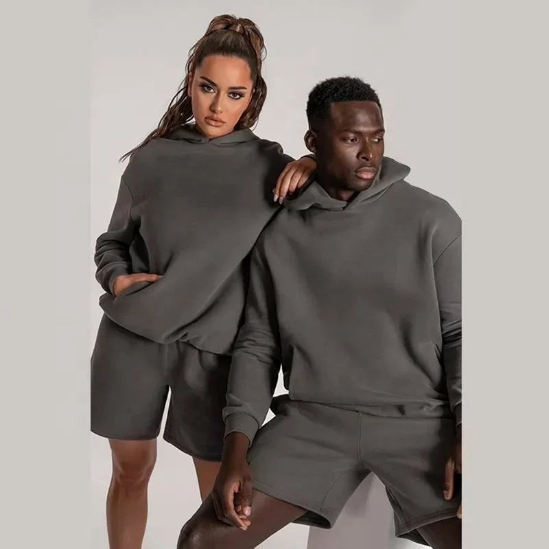 Wholesale Comfortable Organic Cotton Fleece Tracksuit No String 2-Piece Custom Logo Jogger XXL Plus Winter Printed Styles-Men's