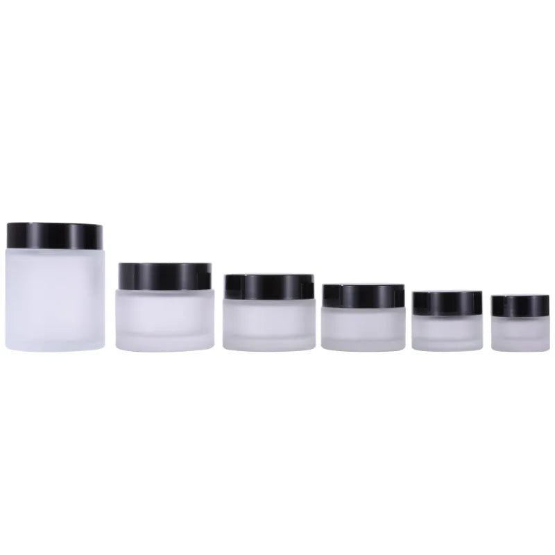 Wholesale 2024 Hot Selling Various Capacity Frosted Thick Glass Jars with Lids for  Cosmetic