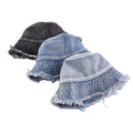 Women Cotton retro Washed Distressed Denim Bucket Hat Fishing sunshade hat Travel Outdoor Bucket Hats Wholesale