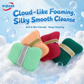 Woxin Eco Friendly Facial Body Washing Non-Scratch Hydrophilic Polyurethane Scrub Sponge 250%-500% Water Absorption 12*8cm for