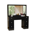 Model House Bedroom Furniture Black Mirror Vanity Sets Dressing Table Makeup Mirrored Dresser With Storage