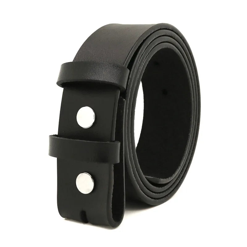 Men Leather Belt Strap 3.8CM Pin Buckle Belts With Accessories Cowhide Belt Holes No Buckles LQbelt Factory