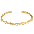 Trendy 925 Silver Bracelet Heart Shape Gold Line Interweave Irregular Bangles for Women Gifts