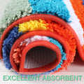 Rainbow Colorful Bathroom Rug 19 X 27 Inches Super Soft Microfiber Plush Water Absorbent Thick Bath Mat Machine Washable