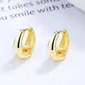 Fashion Jewelry Earrings 925 Sterling Silver U Shape Chunky Earring Water Drop Gold Plated Huggie Hoop Earrings for Women