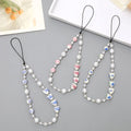 Ins New Pearl Love High-Grade Imitation Porcelain Beaded Mobile Phone Lanyard PVC CCd Camera Pendant Accessories Phone Chains