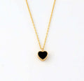 Inspire Jewelry Custom 18K Gold Plated Stainless Steel Necklace With Black Enamel Heart Pendant Trendy Gift Fashion Jewelry
