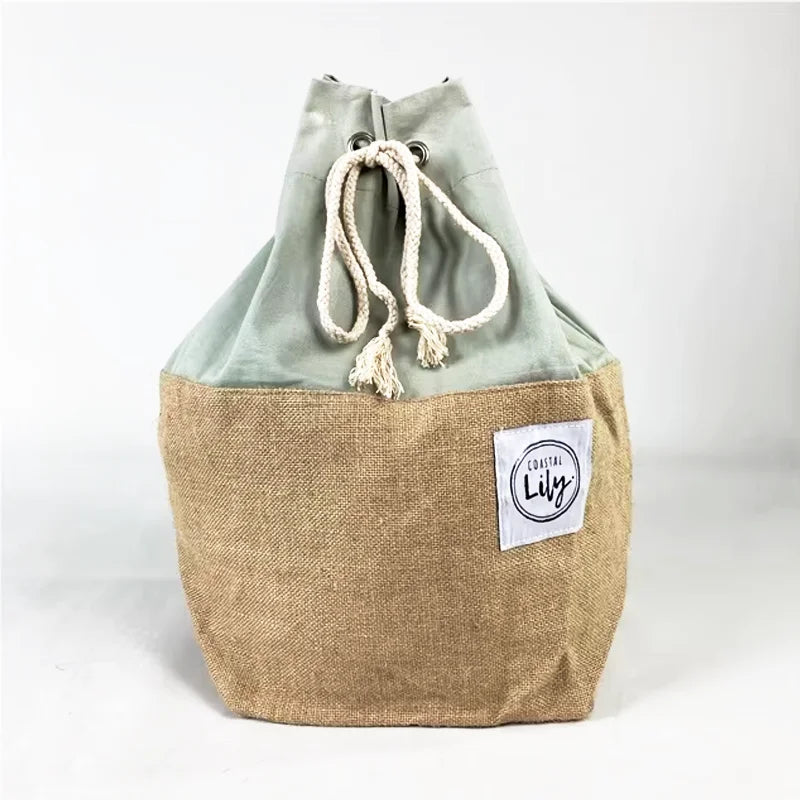 Mini Hemp Backpack Small Back Pack Hippie Bag Pack Hemp Grow Plant Flower Bag Hemp Produce Carbon Drawstring Bag
