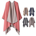 160*135CM New Women Imitation Cashmere Feeling Shawl Custom Lady Classic Solid Winter Lady Thick Warm Ponchos Capes Shawl Scarf