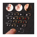 ERESI Wholesale Hot Sale Piercing Jewelry Nose Rings Zircon C- Shaped Earrings Stainless Steel Ear Bone Nail Earrings