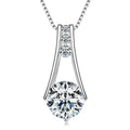 Luxury Fine Jewelry Delicate Round Cut 1ct 2ct 3ct Moissanite S925 Sterling Silver Trapeze Pendant Necklace for Women
