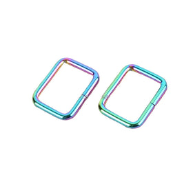 25mm Rainbow Color Rectangle Ring Metal Rectangle Hook Buckle for Handbag