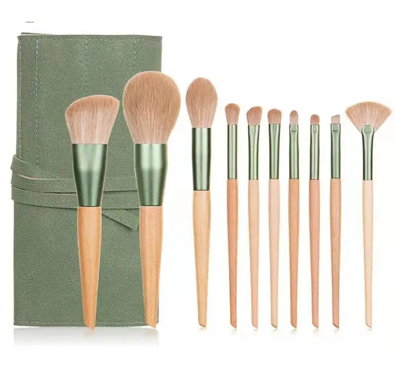 Wholesale Makeup Synthetic Wood Handle Makeup Brush Set Custom Logo Make up Brushes 10pcs Brush Set