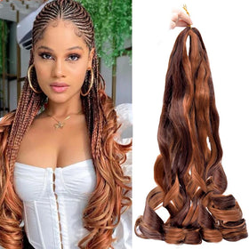 150g 24inch French Curly Dyed Crochet Braid Hair Pony Style Spiral Curly Synthetic Deep Hair Bulk Crochet Braids Extension