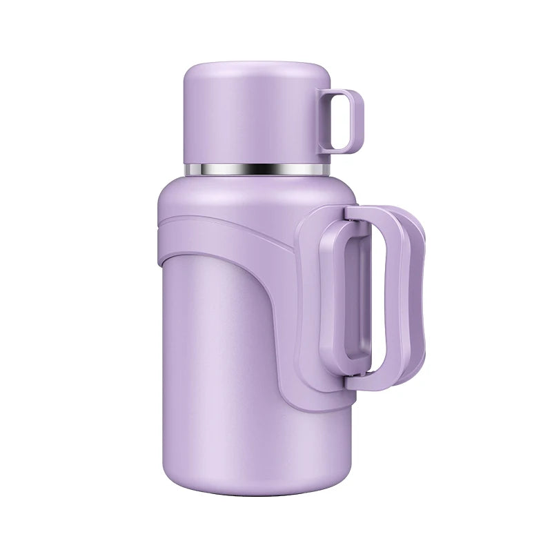 2026 New Portable 316 Stainless Steel Vacuum Flask Large Capacity Thermal Pot with Handle and Lid Antibacterial New Product